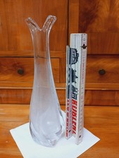 schlanke hohe Kristallglas Vase - signiert "Daum France" - Höhe 27 cm -L659