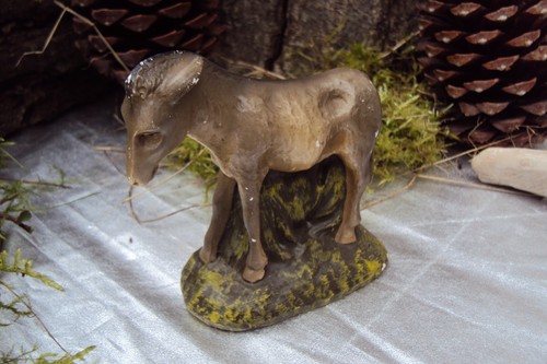 Krippenfigur großer esel 10cm - krippenfigur,