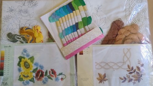 Zwei sticksets und stickgarn - sticksets,