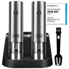 LEBENLANG Salz und Pfeffermühle Elektrisch - Wiederaufladbar & Viel Zubehör