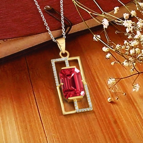 Padparadscha saphir anhänger - padparadscha,