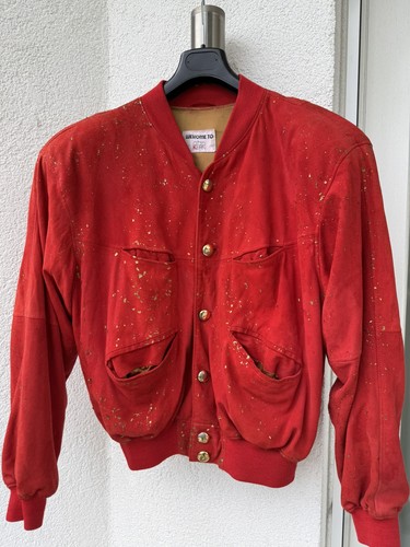 Vintage wildlederjacke rot - wildlederjacke,