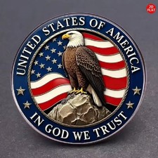 Blechschild rund usa god we - rund,