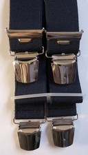 Latz-Hosenträger, blau, 80cm lang, 35mm breit, 4er Clip/extra stark,