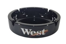 Aschenbecher West Sammlerstück sammeln selten Tabak rauchen schwarz Gravur