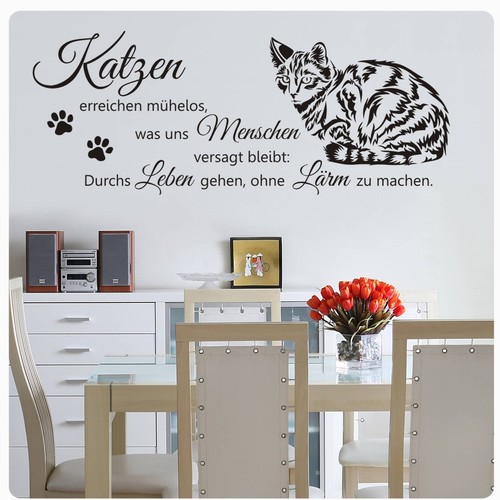 Wandtattoo katze katzen - katze, zitat