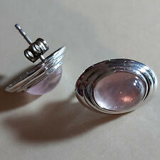 Silberzeit - Morganit Ohrstecker  - 925 Sterlingsilber - Rhodiniert -  Neuwertig