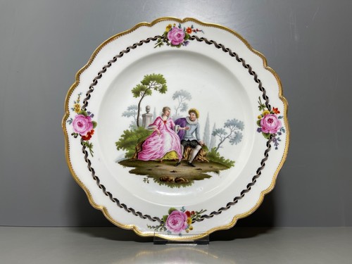 Meissen teller watteau malerei - meissen,