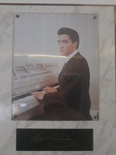 Elvis Presley Foto mit autogramm auf Holz