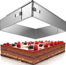 4smile Backrahmen rechteckig verstellbar - 5 cm hohe Edelstahl Backform