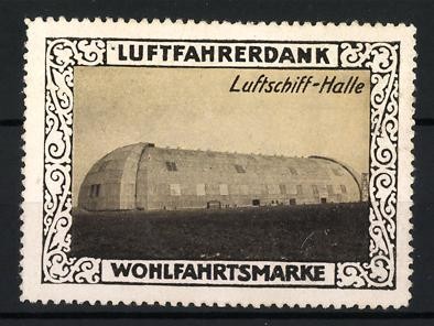 Reklamemarke luftschiff halle - reklamemarke, luftschiff-halle