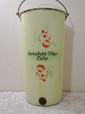 Antiker Berkefeld Filter Celle Emaille Behälter Vintage um 1920 Reklame Werbung
