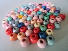 Holzperlen mix rund bunt - mix,