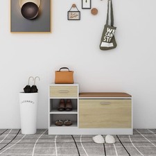 Schuhbank Schuhschrank Sitzbank Schuhaufbewahrung 94,5x31x57 cm Holzwerkstoff