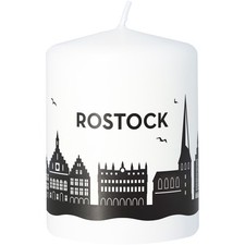 Stumpenkerze skyline rostock - stumpenkerze,