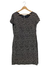 TAIFUN festliches Kleid Gr. 42/XL Schwarz Punkte Elegant Midikleid Raffungen