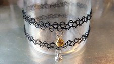 Tattoo Choker Glöckchen Halsband elastisch Kette Gothic Techno Rave Festival