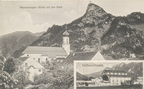 Oberammergau kirche mit kofel - oberammergau,