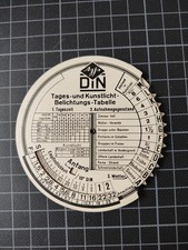 Belichtungstabelle aus alten Zeiten