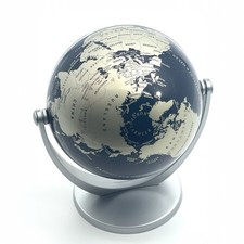 Erdglobus. Metallic/Kobaltblau