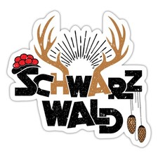 Schwarzwald Bollenhut Hirschgeweih Schwarzwald Geschenk Aufkleber Sticker