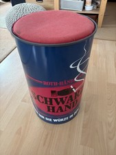 Sitzhocker Roth Händle - Rote Hand Sitztonne mit Sitzpolster Tabak Werbung