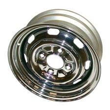 Verchromte Stahlfelge 4x130 5,5x15 ET25 für VW Käfer, Karmann Ghia, Type 3 & 4