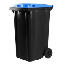 Schwarz-Blaue Tonne/Abfalltonne/Mülltonne 240 Liter fahrbar - TOPZUSTAND