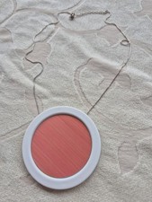 Halskette mit Anhänger rund, Pezenas, Keramik und Holz, Unikat, Handarbeit