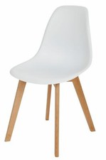 Schalenstuhl weiß Esszimmerstuhl Küchenstuhl Bürostuhl Schalensitz Retro Sessel 