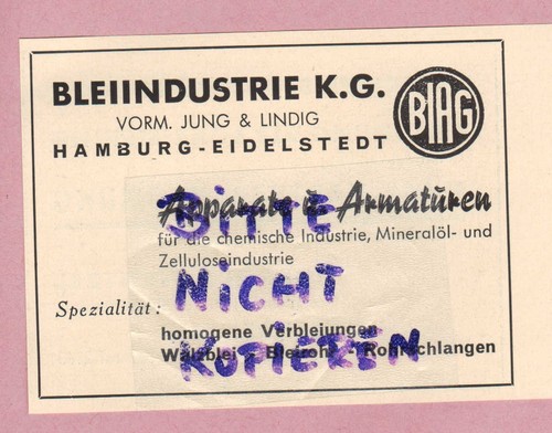 Hamburg werbung 1952 - hamburg,,