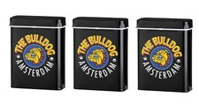 3 Stück BULLDOG Metall Zigaretten Etui Dose Box Filter gestopfte Blech Behälter