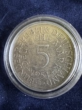 5 DM 1951 J Silbermünze Heiermann Silberadler BRD Deutsche Mark Bunderepublik De