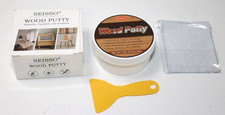 Holzkitt Reparaturset, weiß 200g, zum Verschließen von Löchern, Rissen, Parkett