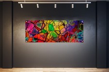 WANDBILDER POSTER BILDER XXL 160x60 ABSTRAKT MOSAIK BUNT MODERN INNEN AUSSEN