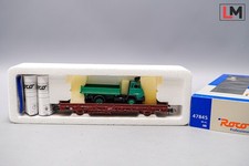 Roco H0 47845 Rungenwagen mit LKW Schwarz Bau | Q-735