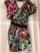 Lanvin h&m selten Regenbogen Blumen Rose Party Kleid EU 36 