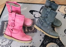 Pom Pom ?Mädchen 2 Paar Leder Stiefel/Stiefeletten/Winterstiefel ?Gr.28? warm