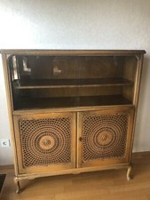 ILSE Sideboard Vitrine Chippendale Stil, geflochten Glastüren 113x127x37 VINTAGE