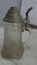 antiker Glas Bierkrug