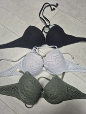 New Yorker Censored Push Up Neckholder Bikini 75b 3 Stück Schwarz Weiß Navi