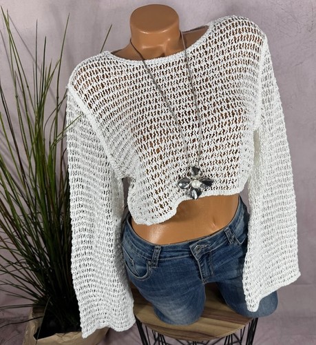 Neu crop häkel pullover - crop, top
