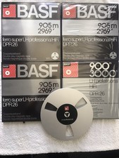 4 x BASF DPR 26 Tonbandspulen 905m +900m und 1x Leerspule . Original . Gebraucht