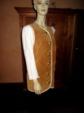 NEU Leinen Leder Weste Gr. 42