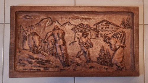 Vintage bild handgeschnitztes - vintage,