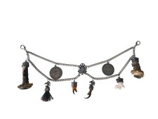 Charivari Kette,Lederhose 8 Anhänger,Bayern Wappen,Metall,Oktoberfest,40cm,