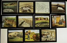 Die Halligen Südfall  Oland usw.   11 x Antike farbige große Dias