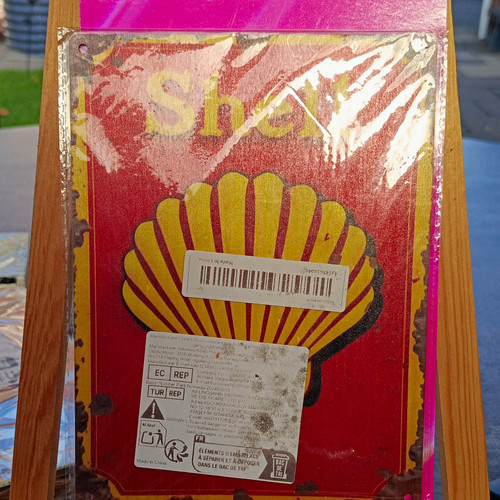 Shell retro holzschild - shell,