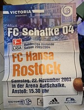 Schalke vs. FC Hansa Rostock Poster Plakat 2003 Original Spielankündigung
