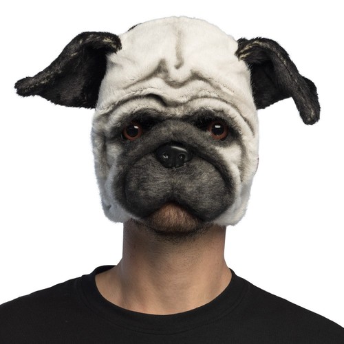 Plüsch mops hund maske - plüsch, unisex